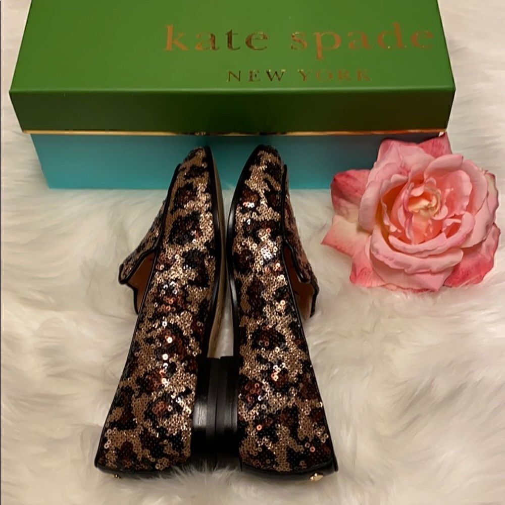 Kate Spade Caty Loafer Leopard Print Sequin Cat - Picture 5 of 9